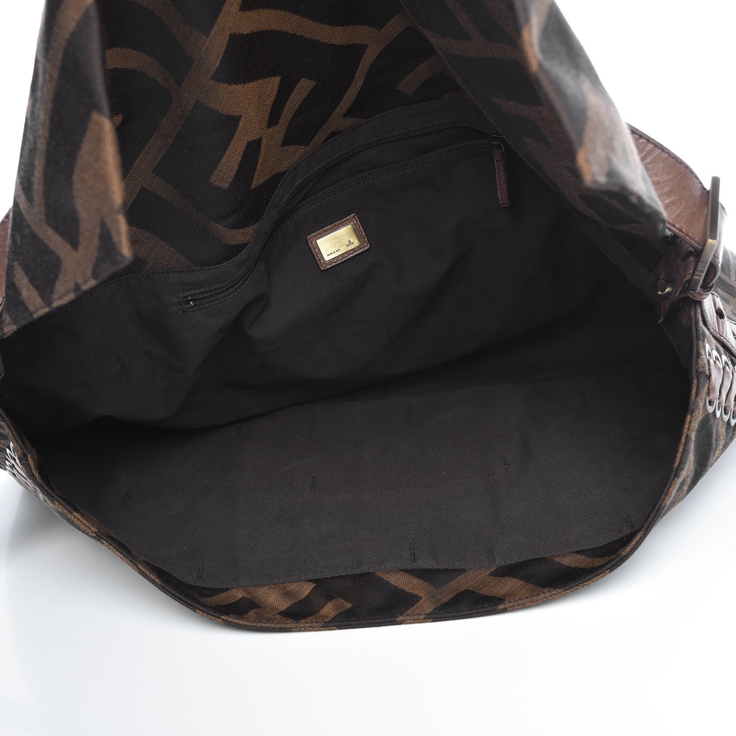 Fendi Zucca Pelle Naturale Maxi Baguette Tobacco Marrone 6 of 9