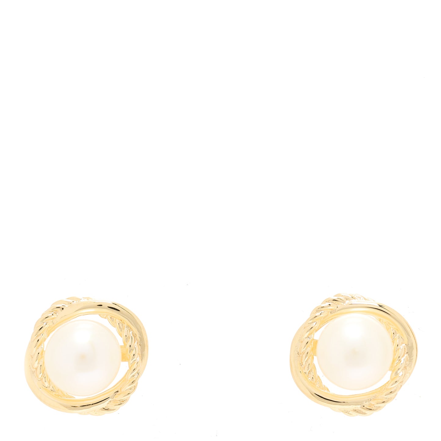 18K Yellow Gold Freshwater Pearl 6mm Infinity Earrings