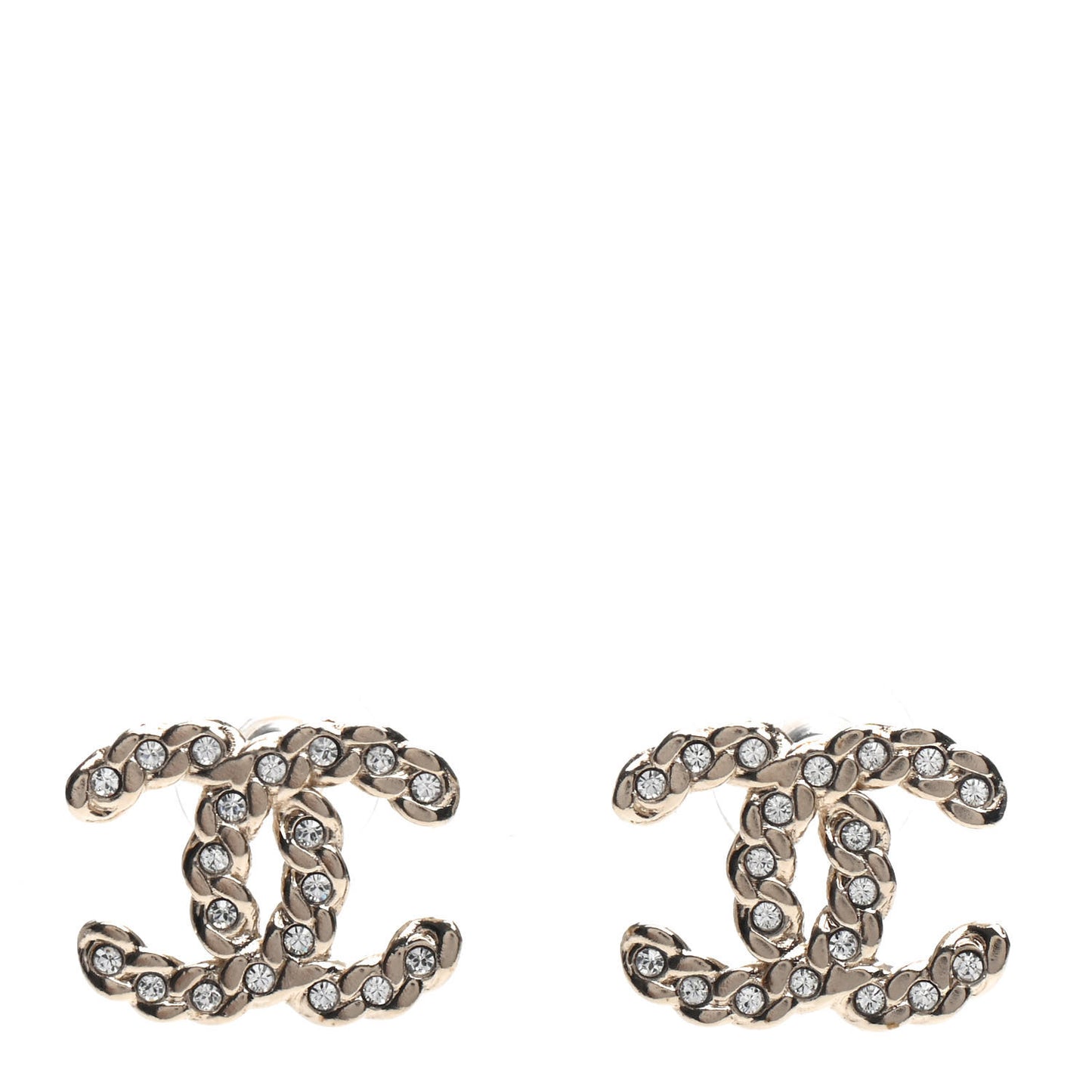 Crystal Pearls Coronation CC Earrings Gold