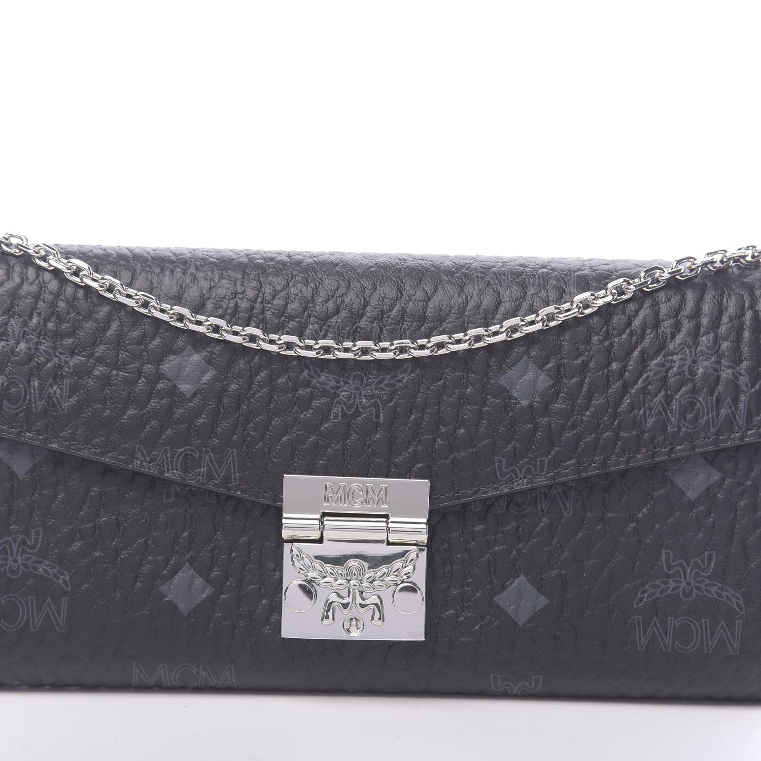 MCM Visetos Large Patricia Wallet On Chain Black Red 9 of 9