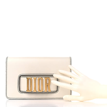 Christian Dior Smooth Calfskin Dio(r)evolution Flap Clutch White 2 of 13