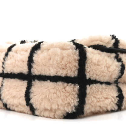 Chanel Shearling Lambskin Large Fluffy Tartan Single Flap Pink Black 10 of 10