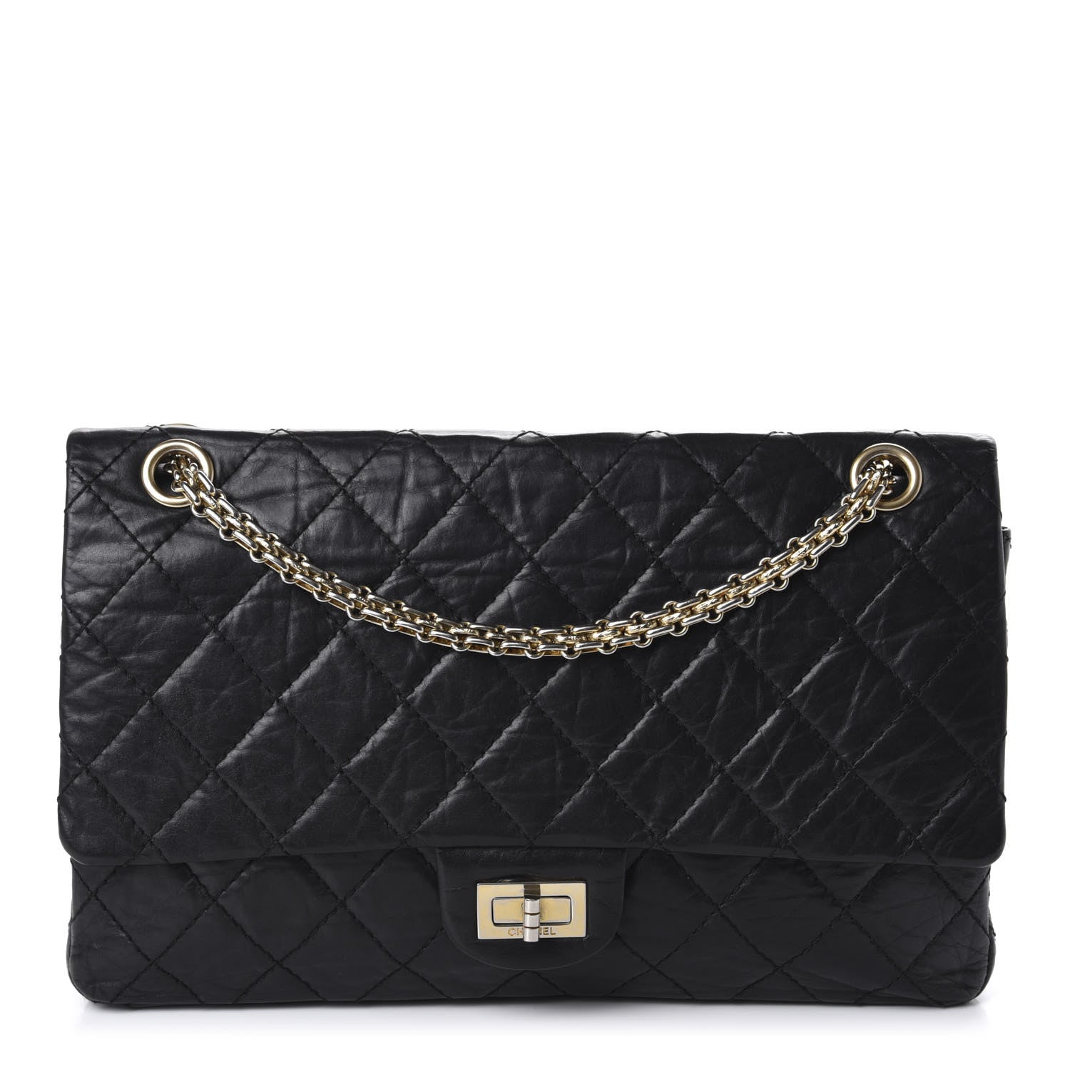 Chanel Aged Calfskin Quilted 50th Anniversary 2.55 Reissue 226 Flap Black 1 of 11