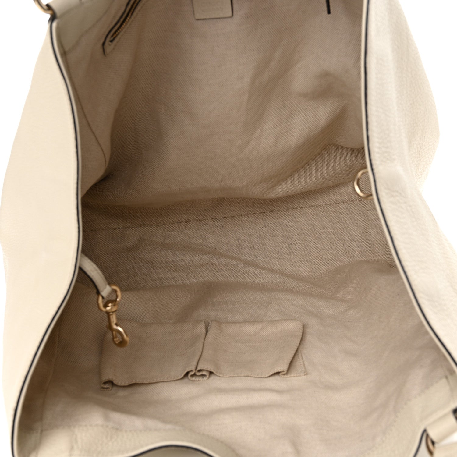 Gucci Pebbled Calfskin Large Soho Shoulder Bag Off White 5 of 12