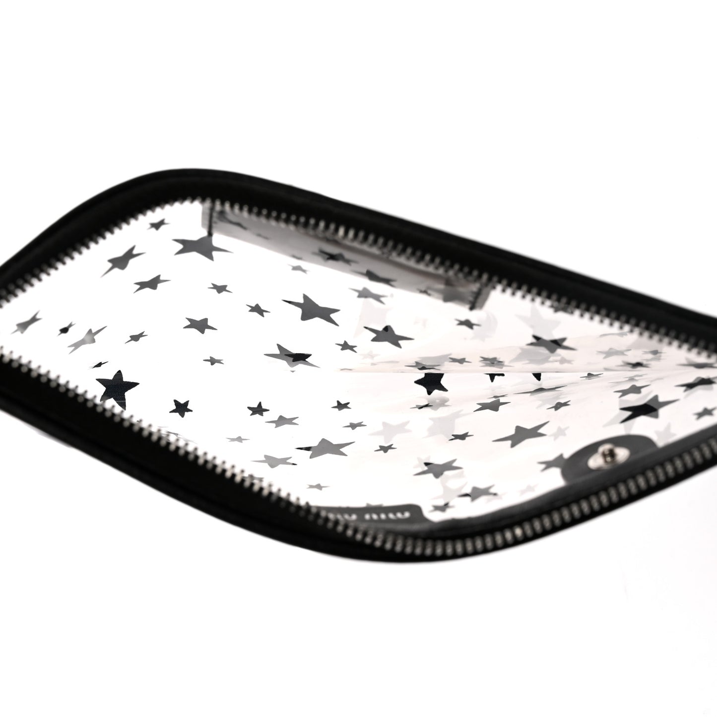 Plexiglass Star Print Wristlet Pouch Black