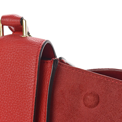 Celine Drummed Calfskin Suede Medium Trapeze Coquelicot 26 of 26