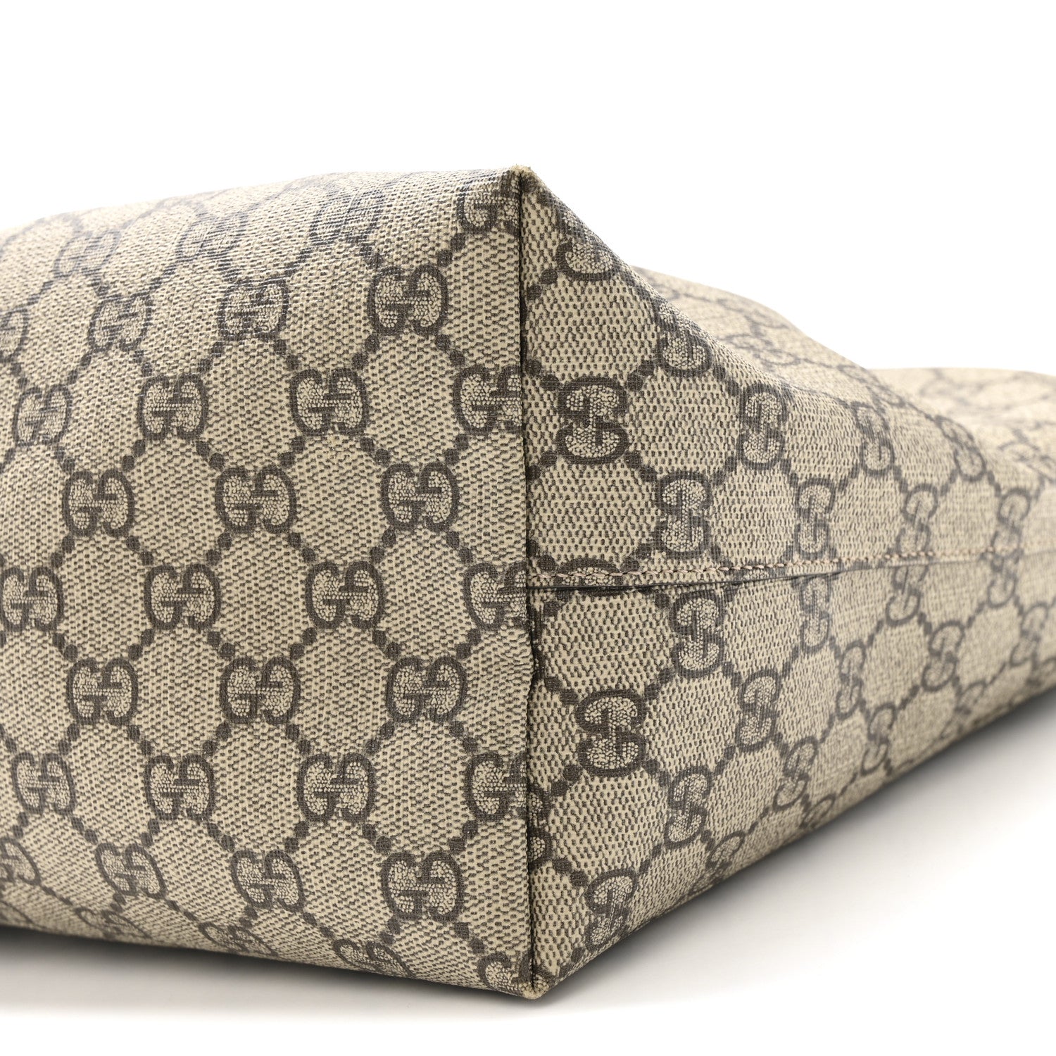 Gucci GG Supreme Monogram Textured Calfskin Web Medium Ophidia Shopping Tote Beige Ebony New Acero 10 of 12