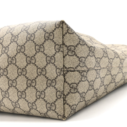Gucci GG Supreme Monogram Textured Calfskin Web Medium Ophidia Shopping Tote Beige Ebony New Acero 10 of 12