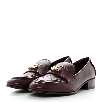 Chanel Lambskin Quilted Boy Loafers 37 Burgundy 3 of 9
