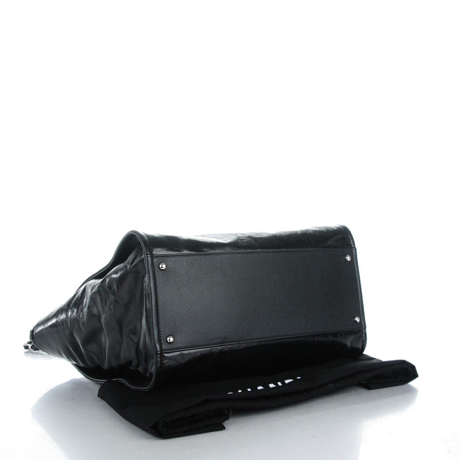 Chanel Glazed Calfskin Large Deauville Tote Black 4 of 7