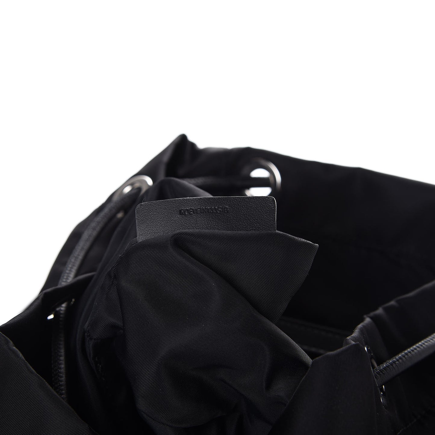 Nylon Logo Print Medium Rucksack Backpack Black