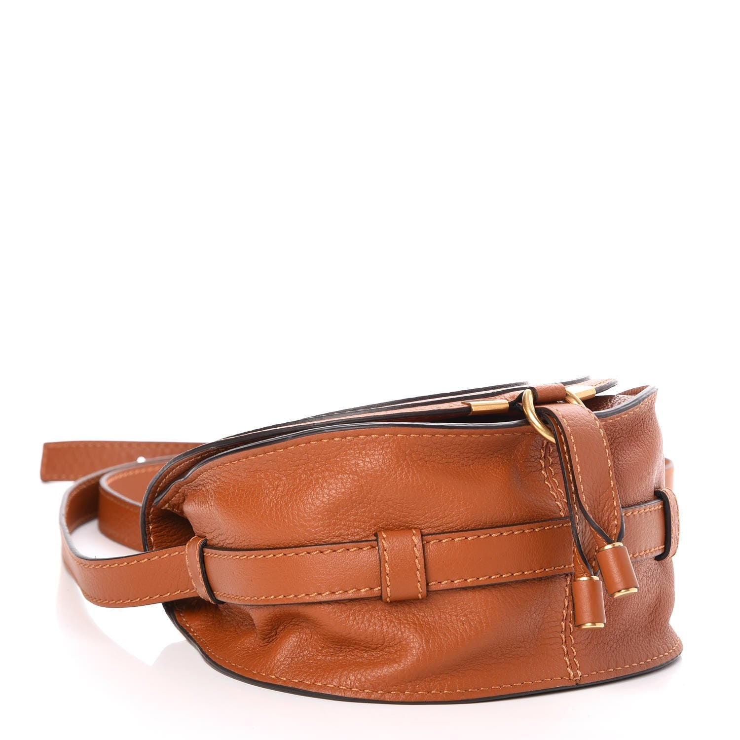 Chloe Calfskin Mini Marcie Round Crossbody Bag Tan 4 of 8
