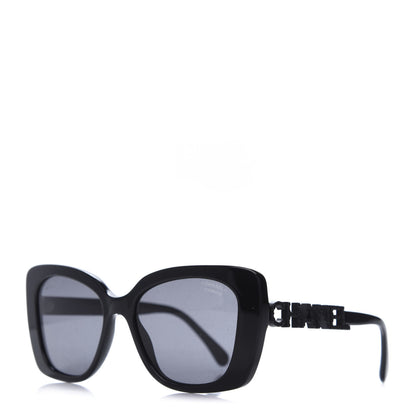 Chanel Acetate Strass Polarized Square Sunglasses 5422-B Black 1 of 9