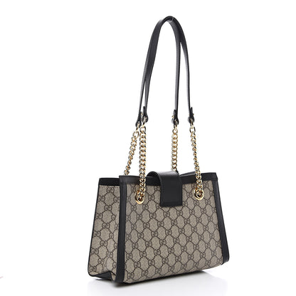 Gucci GG Supreme Monogram Small Padlock Tote Black 2 of 9
