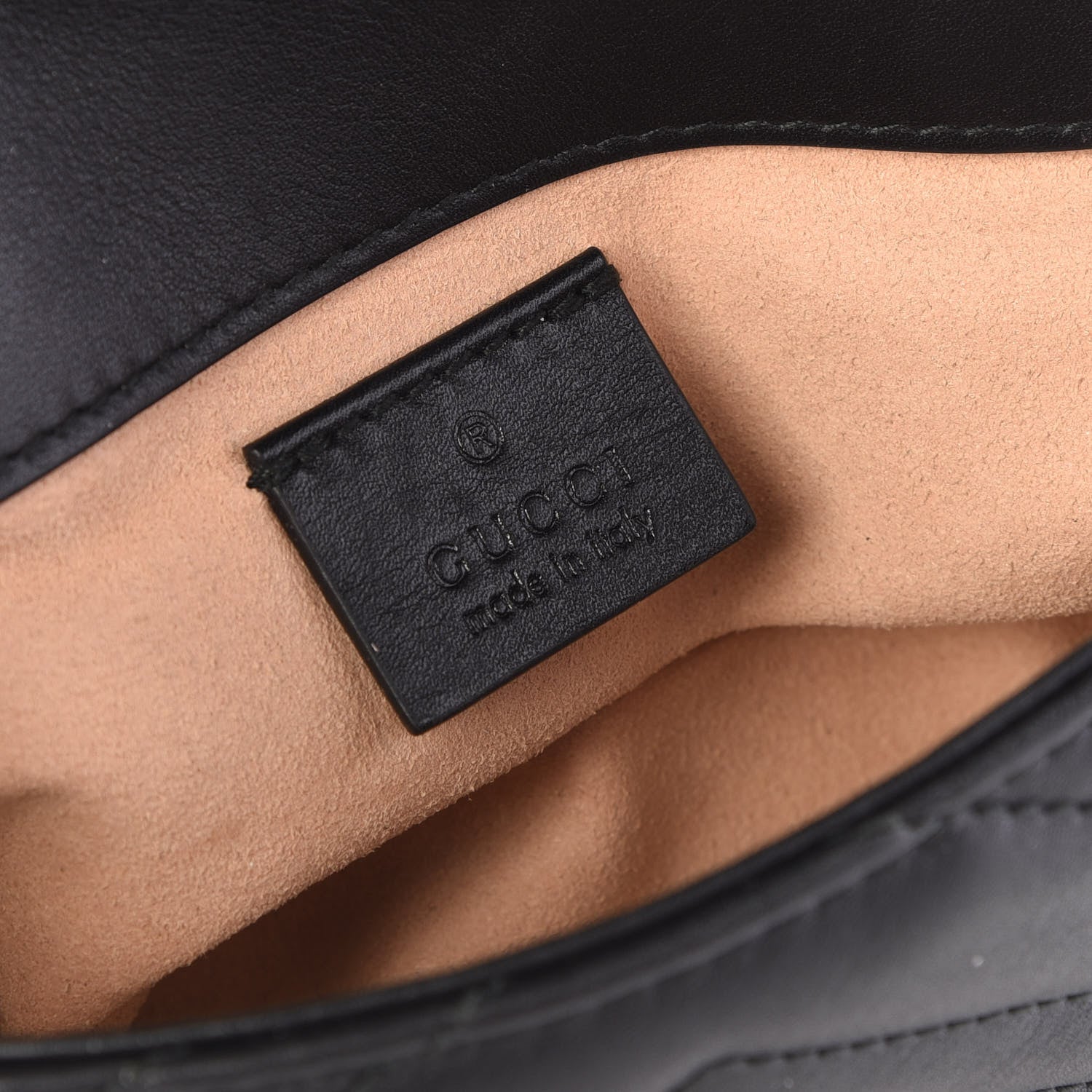 Gucci Calfskin Matelasse Super Mini GG Marmont Shoulder Bag Black 7 of 9