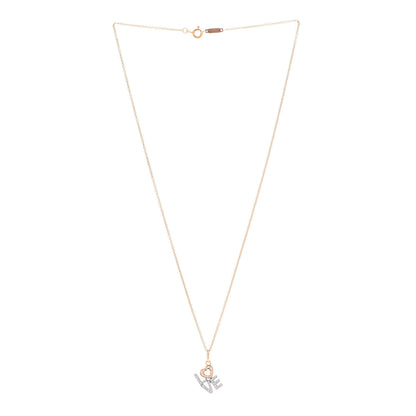 Tiffany 18K Rose White Gold Diamond Love Pendant Necklace 3 of 6