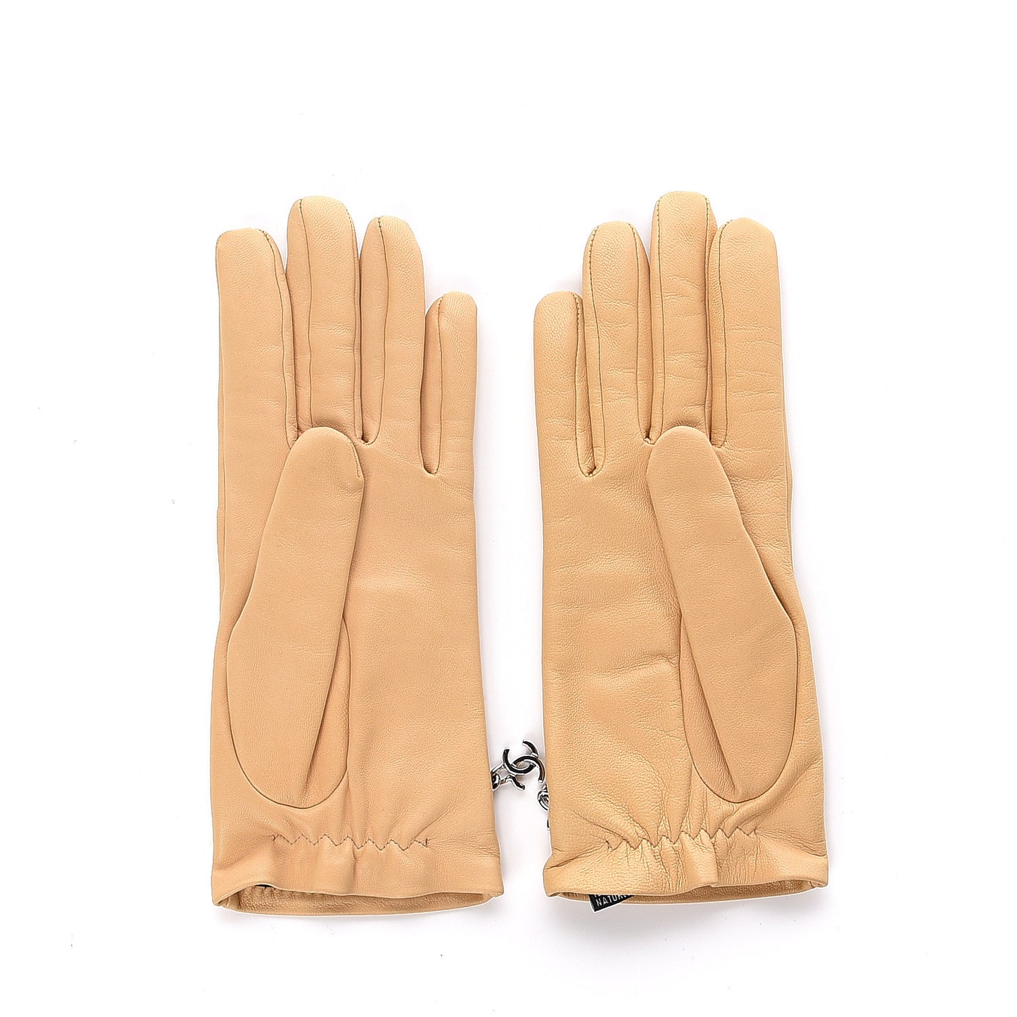 Lambskin Chain CC Gloves Beige 7