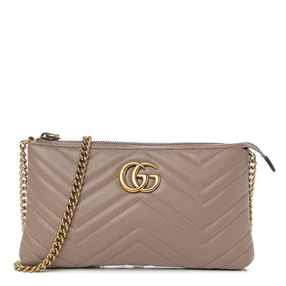 Gucci Calfskin Matelasse Mini GG Marmont Chain Bag Porcelain Rose 1 of 8