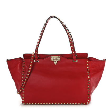 Valentino Garavani Vitello Medium Rockstud Tote Rosso Valentino 1 of 8
