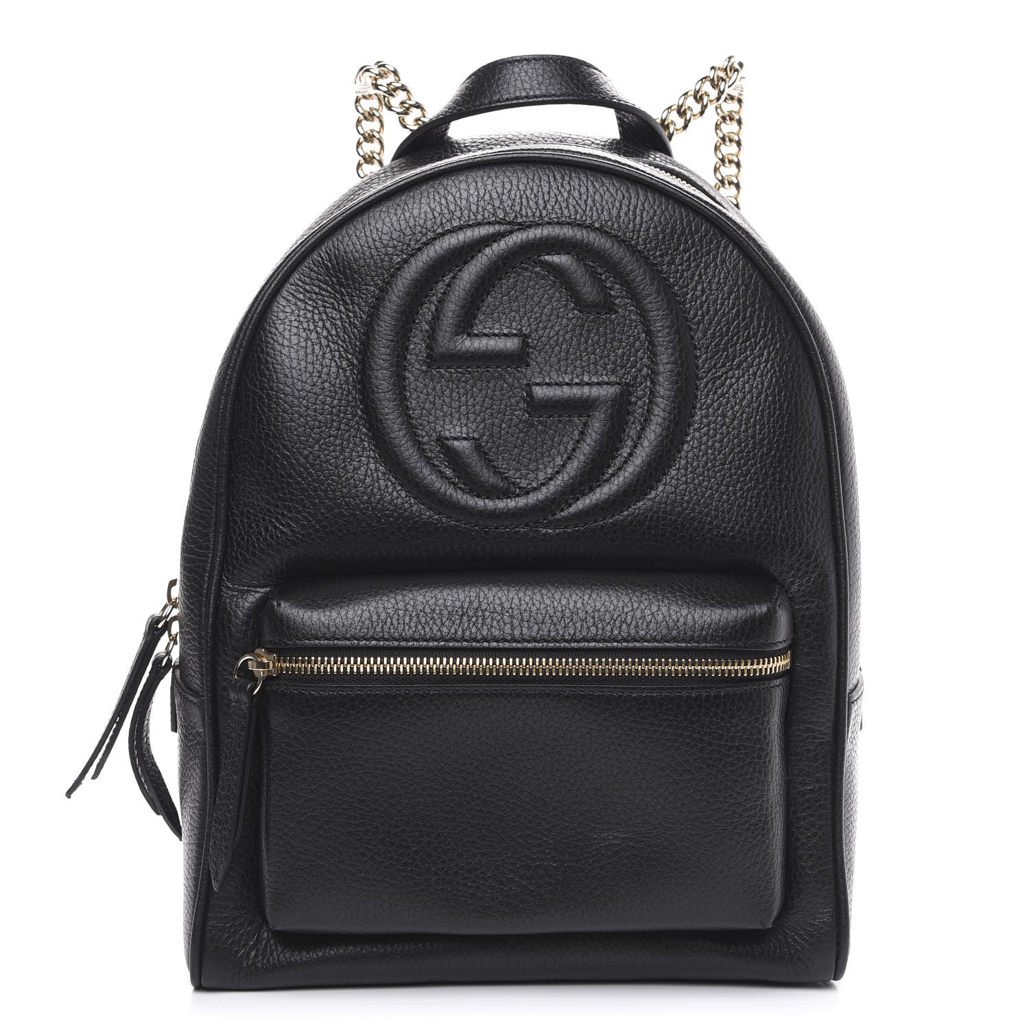 Gucci Pebbled Calfskin Soho Chain Backpack Black 1 of 10