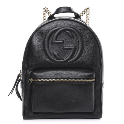 Gucci Pebbled Calfskin Soho Chain Backpack Black 1 of 10