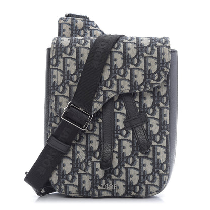 Christian Dior Oblique Saddle Pouch Blue 1 of 9