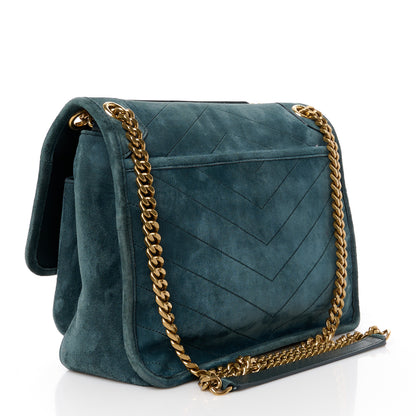 Saint Laurent Suede Monogram Medium Niki Chain Satchel Green 3 of 11