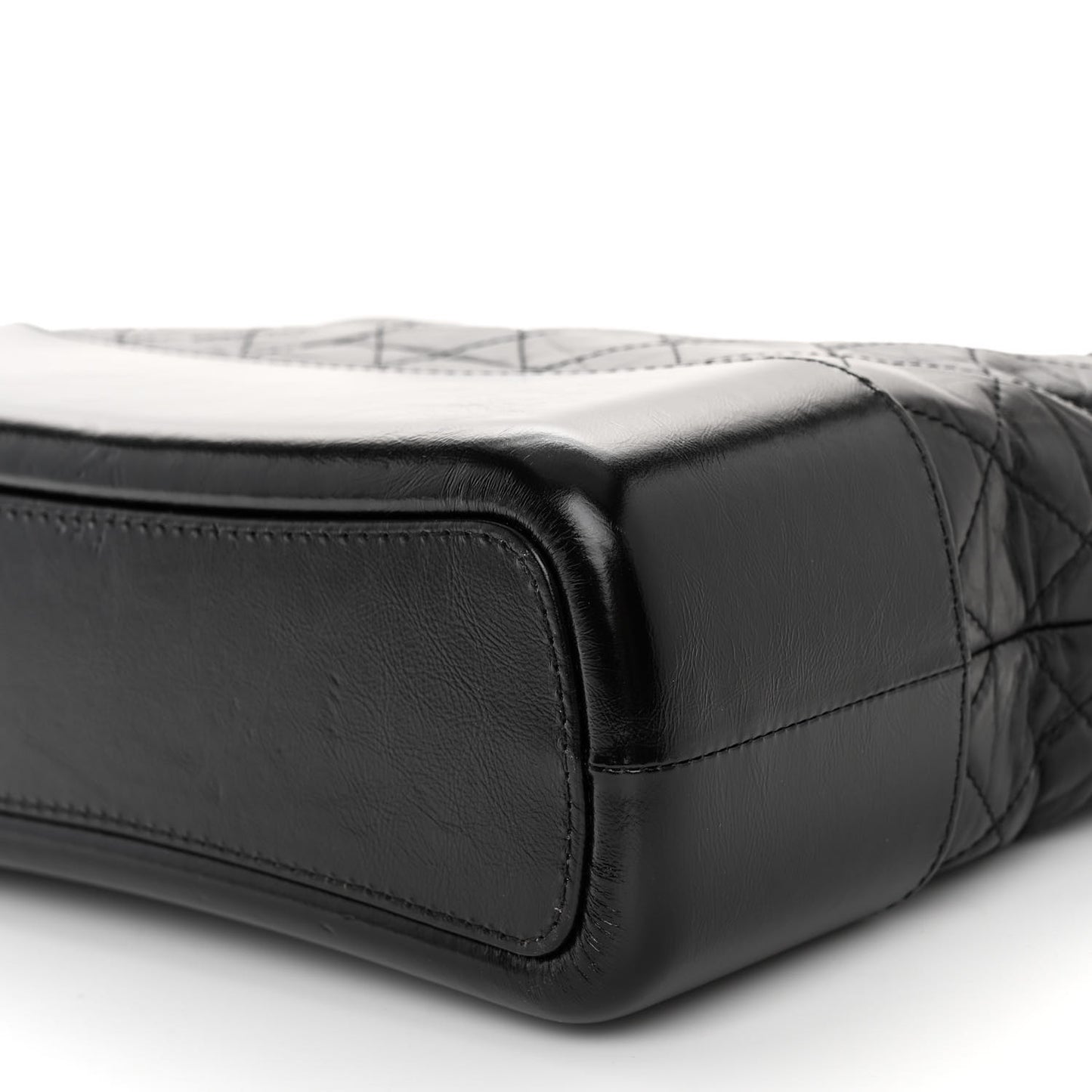Aged Calfskin Quilted Medium Gabrielle Hobo Black