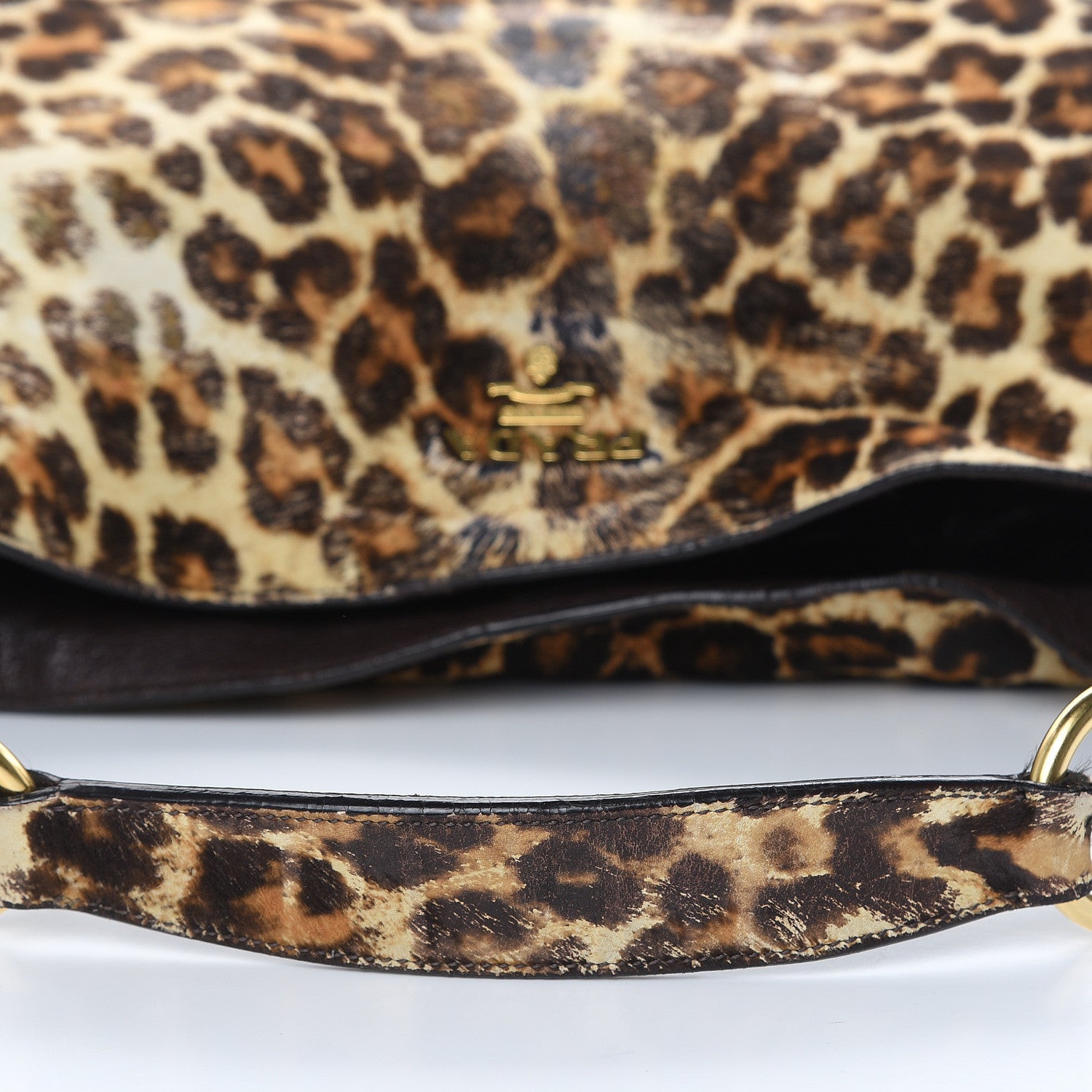 Prada Calf Hair Leopard Print Shoulder Bag Avorio 13 of 20