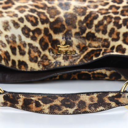 Prada Calf Hair Leopard Print Shoulder Bag Avorio 13 of 20