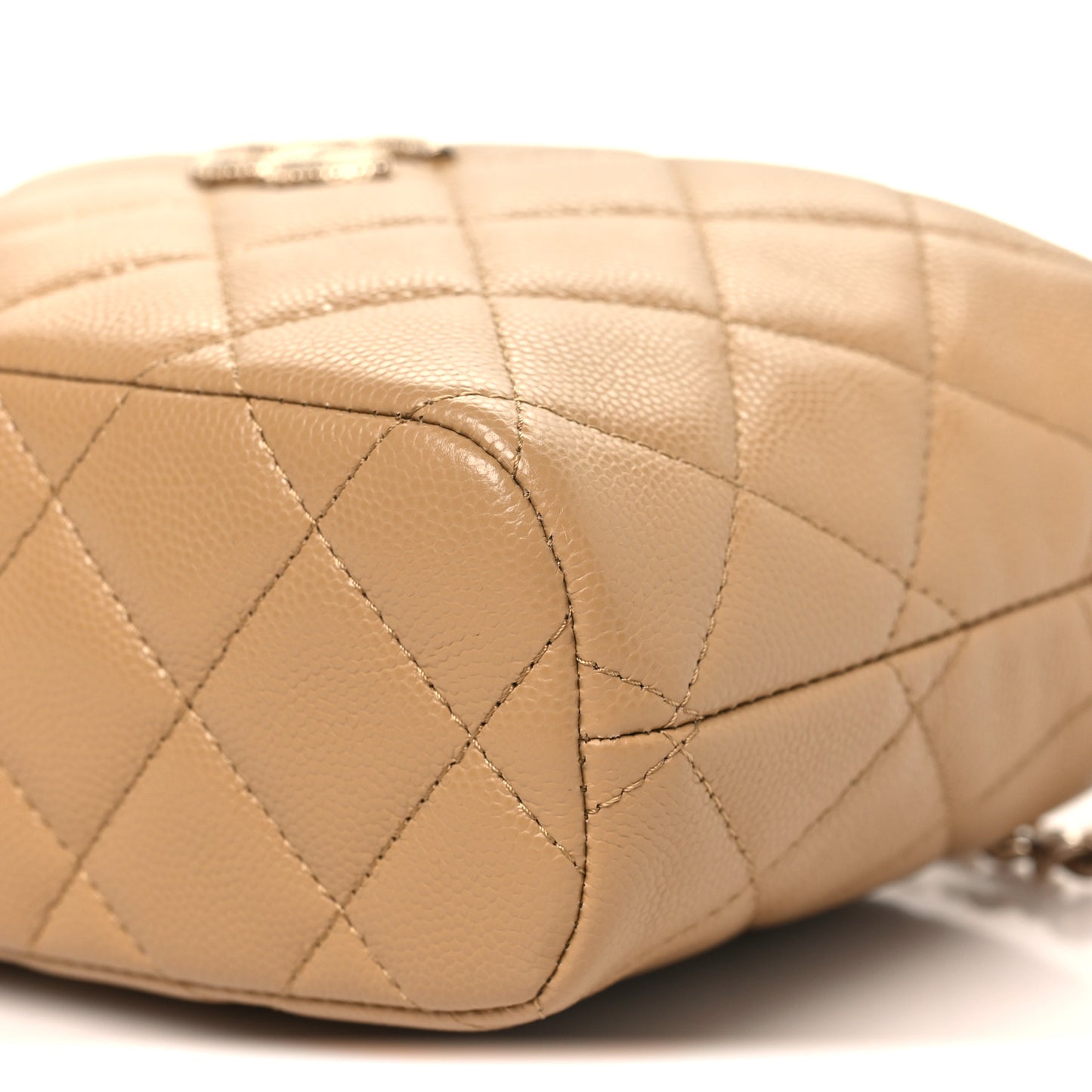 Caviar Quilted Hobo Dark Beige