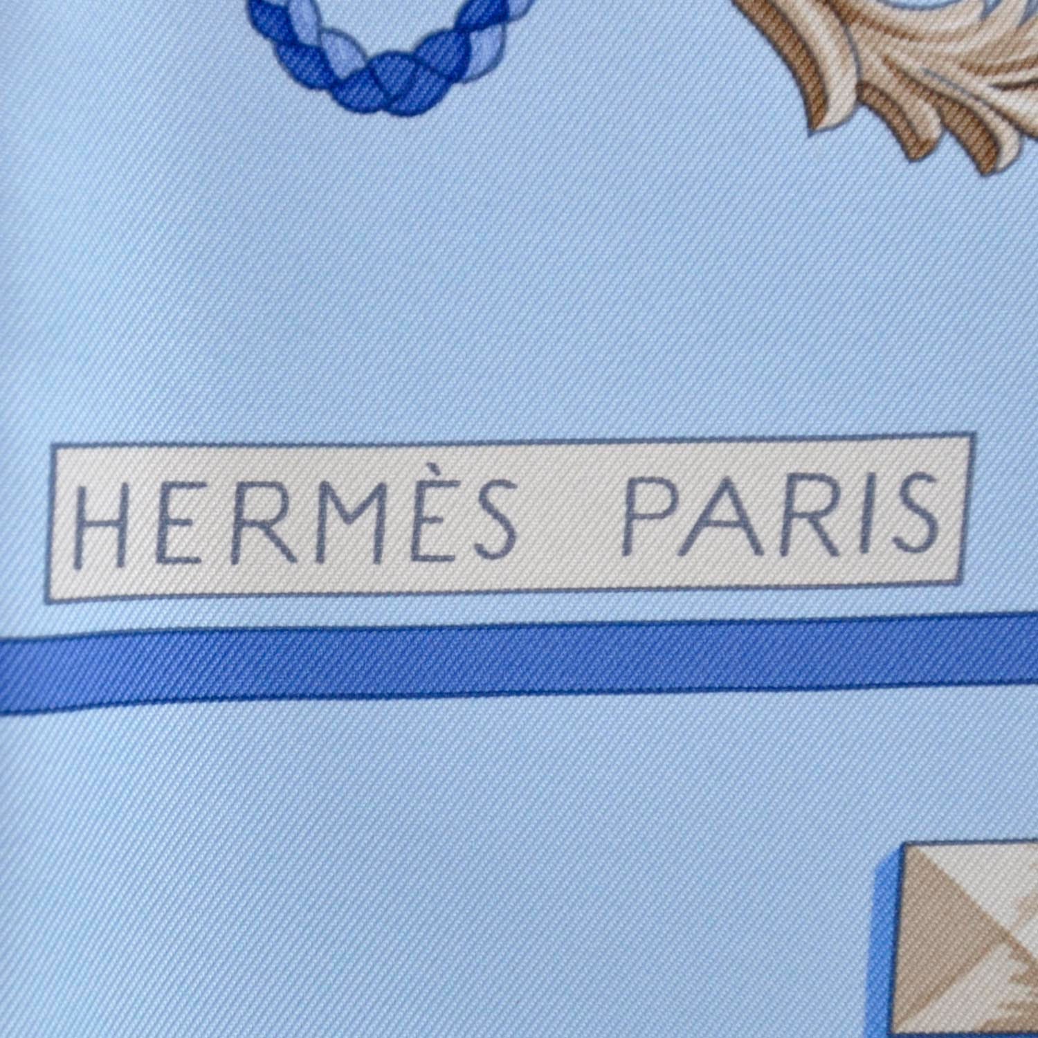 Hermes Silk Keys Les Cles Scarf 90 Light Bleu 3 of 8