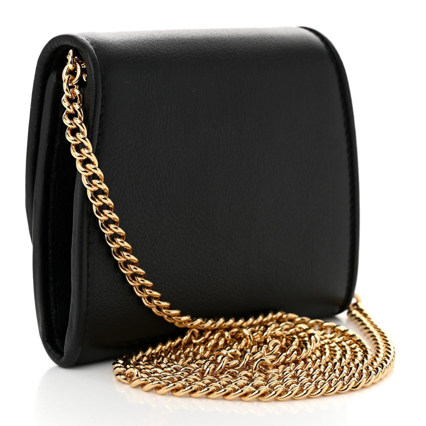 Roxy Calfskin Medium Blondie Chain Wallet Black