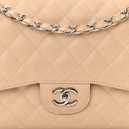 Chanel Caviar Quilted Jumbo Double Flap Beige Clair 8 of 10