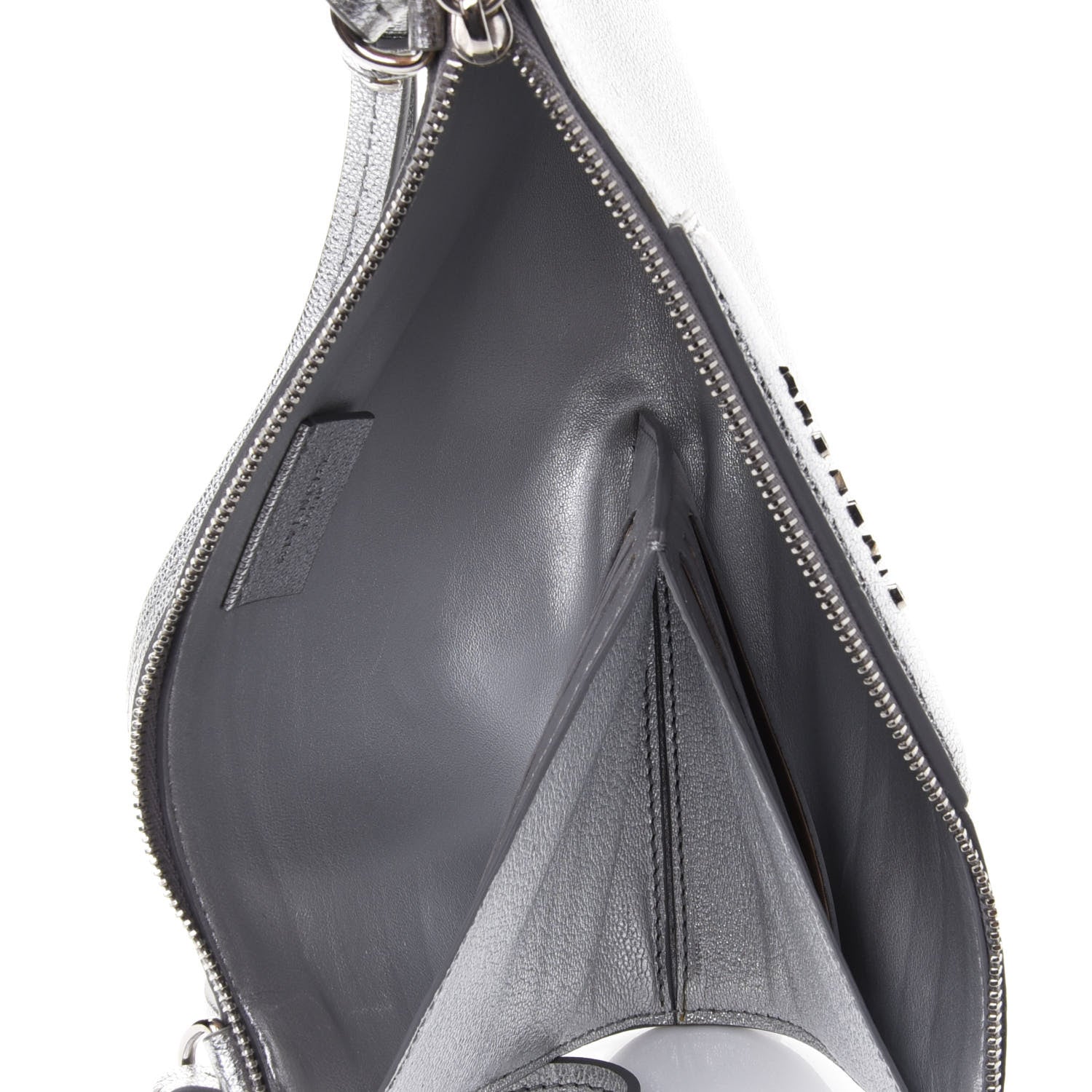 Givenchy Metallic Calfskin Iconic Pouch Crossbody Black Silver 4 of 4