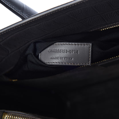 Saint Laurent Calfskin Crocodile Embossed Small Sac De Jour Fog 8 of 8