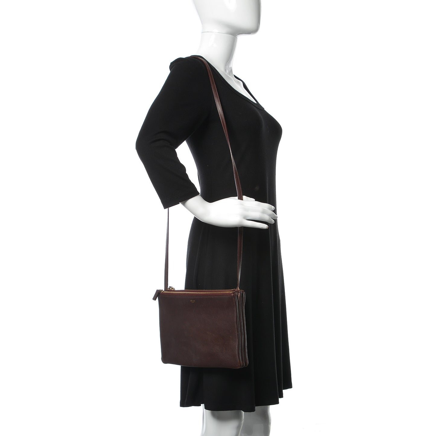 Smooth Lambskin Large Trio Crossbody Bag Bordeaux