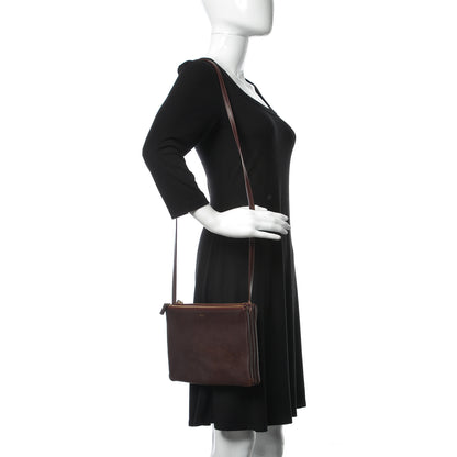 Celine Smooth Lambskin Large Trio Crossbody Bag Bordeaux 2 of 17
