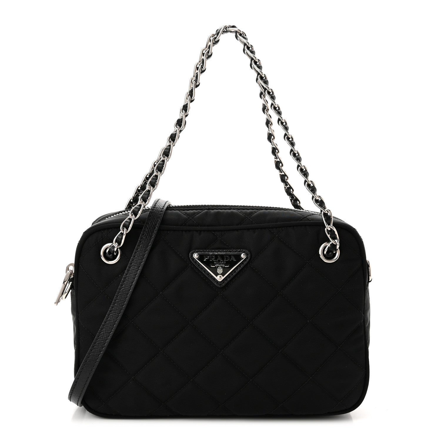 Prada Nylon Tessuto Impuntu Quilted Bandoliera Crossbody Bag Black 1 of 9