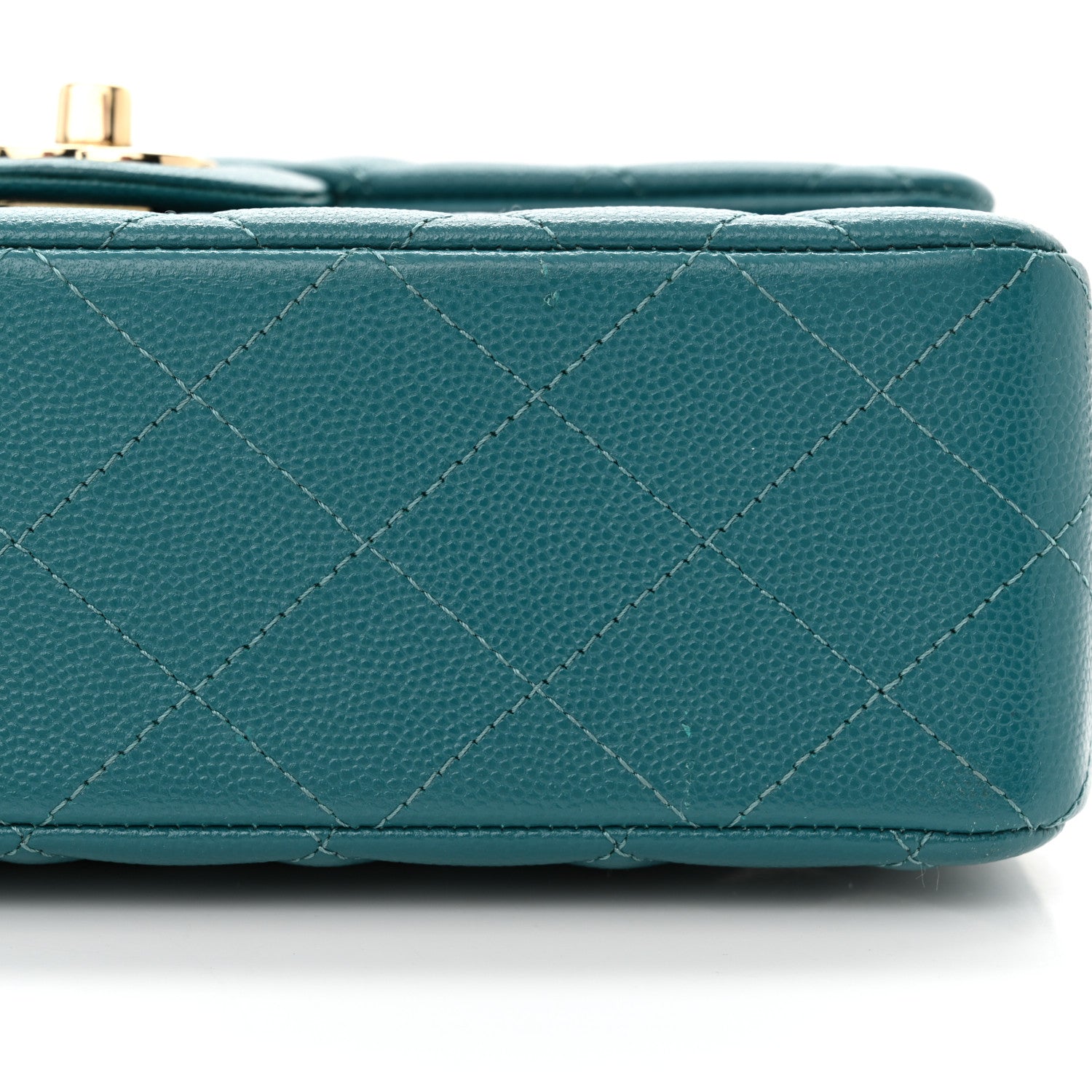 Chanel Caviar Quilted Small Double Flap Turquoise 11 of 12
