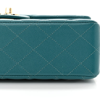 Chanel Caviar Quilted Small Double Flap Turquoise 11 of 12