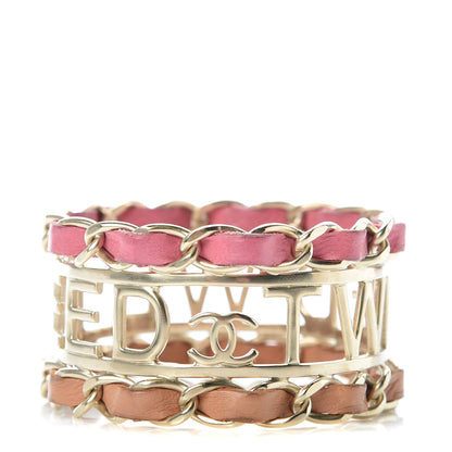 Chanel Lambskin Tweed We Need Bracelet Pink Beige 1 of 9