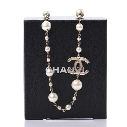 Chanel Pearl Enamel CC Short Necklace Gold 7 of 7