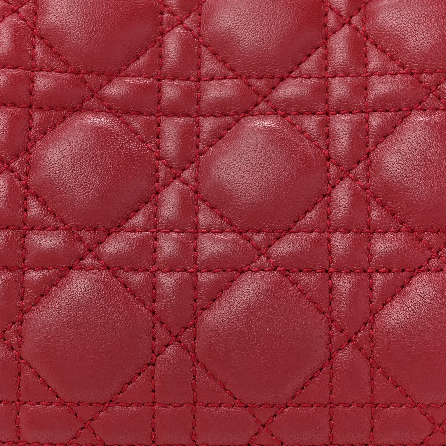 Lambskin Cannage Large Dior Soft Shopping Tote Red