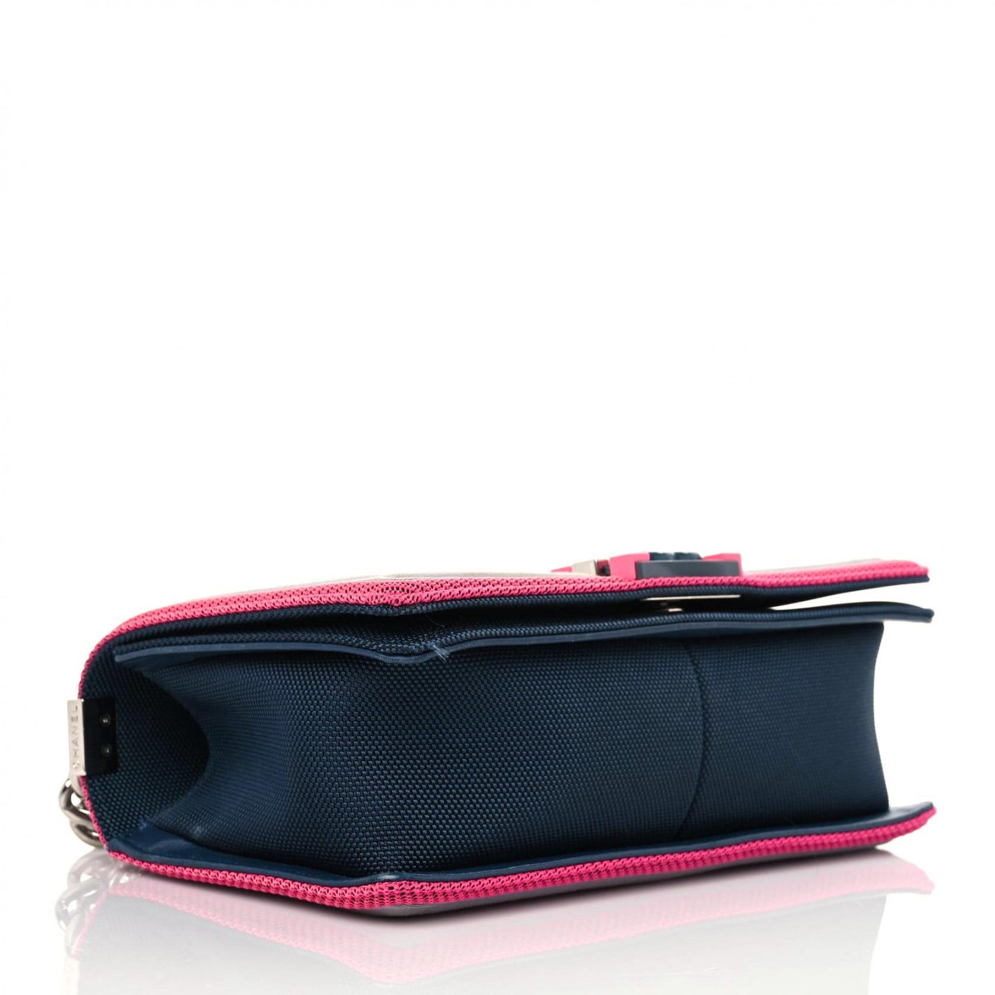 Canvas Quilted Medium Fluo Boy Flap Dark Navy Fuchsia Grey