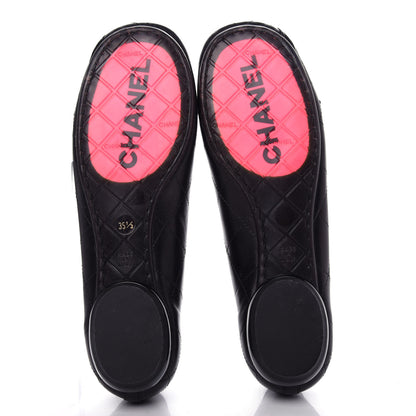 Chanel Lambskin Quilted Cambon Ballerina Flats 35.5 Black 6 of 12