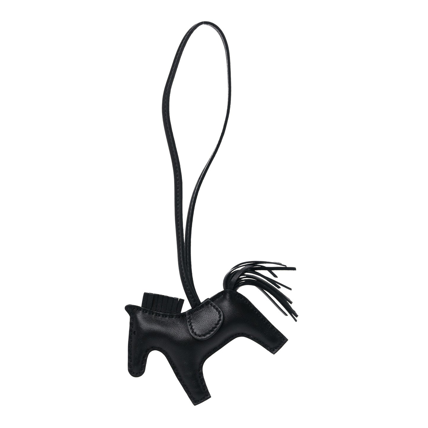 Milo Lambskin Grigri Rodeo Horse Bag Charm PM So Black