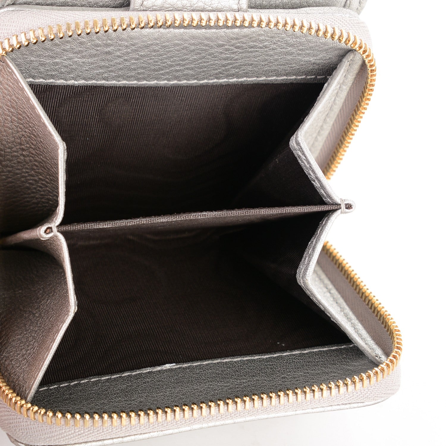 Gucci Calfskin Zip Around French Wallet Silver 5 of 12