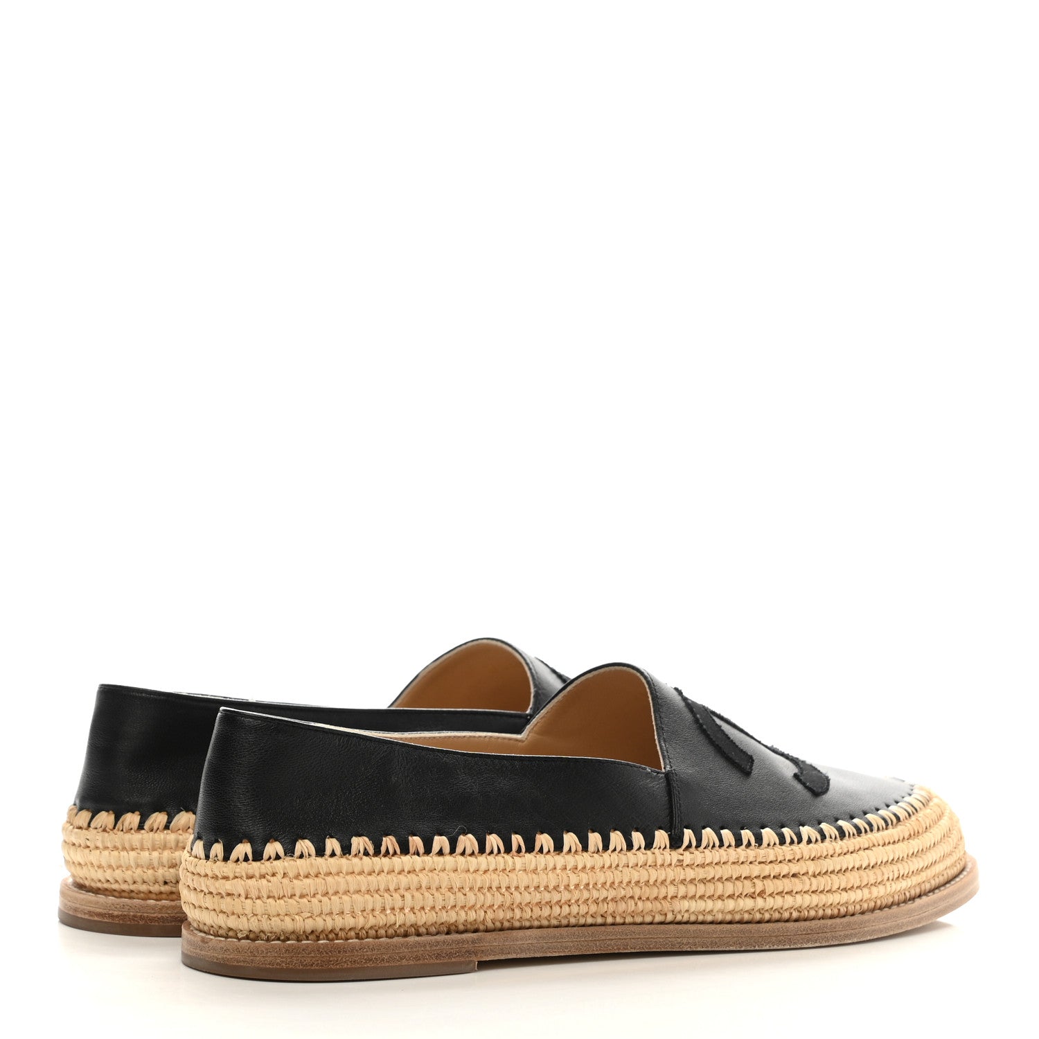 Chanel Lambskin Grosgrain CC Espadrilles 40 Black 4 of 10