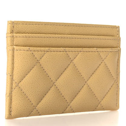 Chanel Caviar Quilted Studded CC Card Holder Yellow 3 of 9